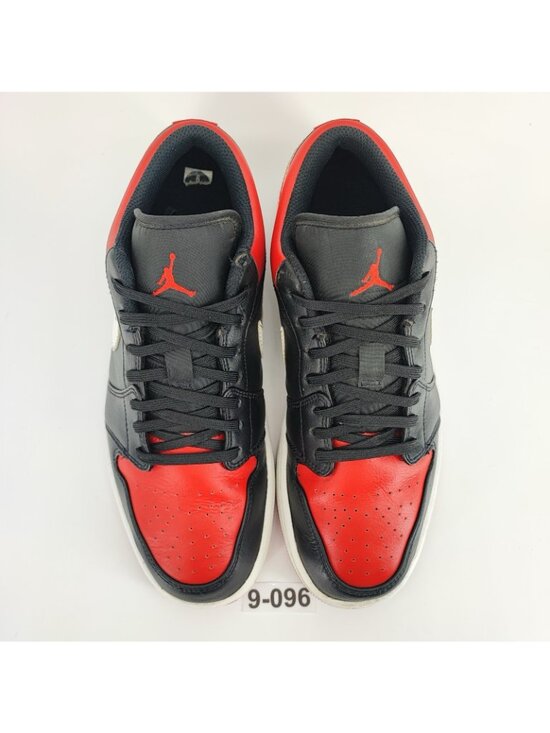 Nike Air Jordan 1 Low Men\'s Size 9 US Sneakers Leather Black Athletic 553558-066